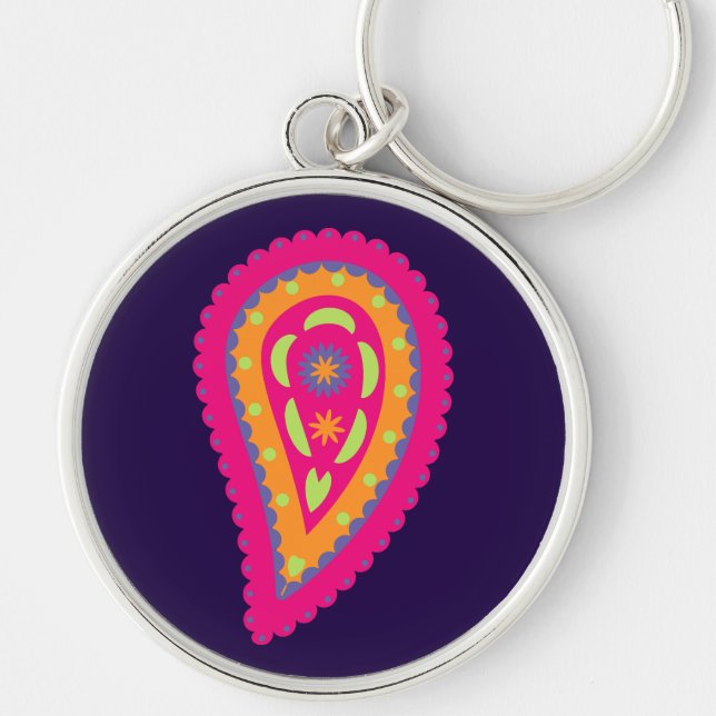 Colourful Paisley Keychain (Front)