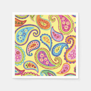 Colourful Paisley Kids Birthday Party Napkin