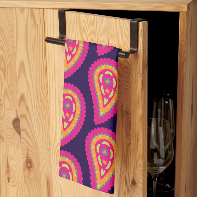 Colourful Paisley Kitchen Towel (Thirds Fold)