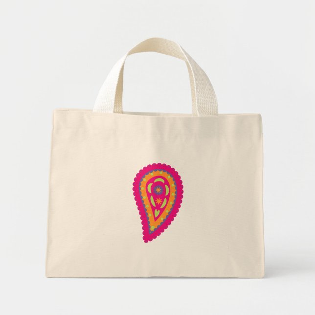 Colourful Paisley Mini Tote Bag (Front)