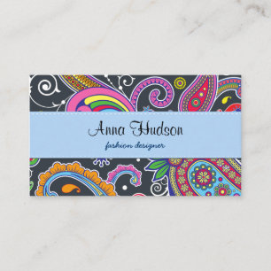 Colourful Paisley, Paisley Pattern, Persian Paisle Business Card