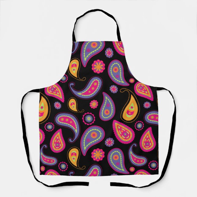 Colourful Paisley Pattern Apron (Front)
