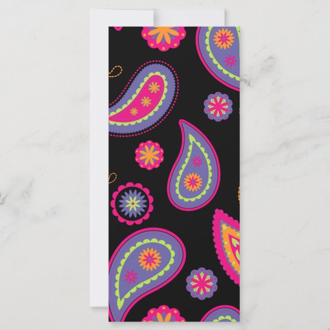 Colourful Paisley Pattern Card (Front)