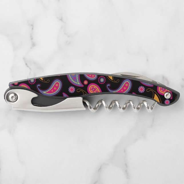 Colourful Paisley Pattern Corkscrew (Front)