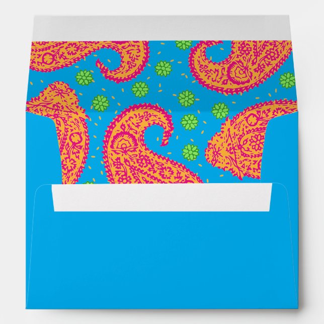Colourful Paisley Pattern Envelope (Back (Bottom))