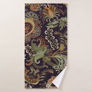 Colourful Paisley pattern. Ethnic vintage wallpape Bath Towel