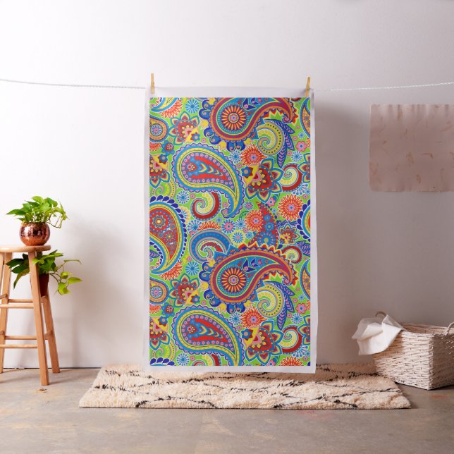 Colourful Paisley Pattern Fabric (In Situ)