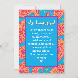 Colourful Paisley Pattern Invitation