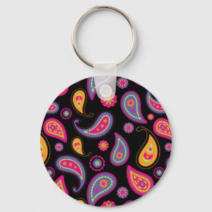 Colourful Paisley Pattern Keychain