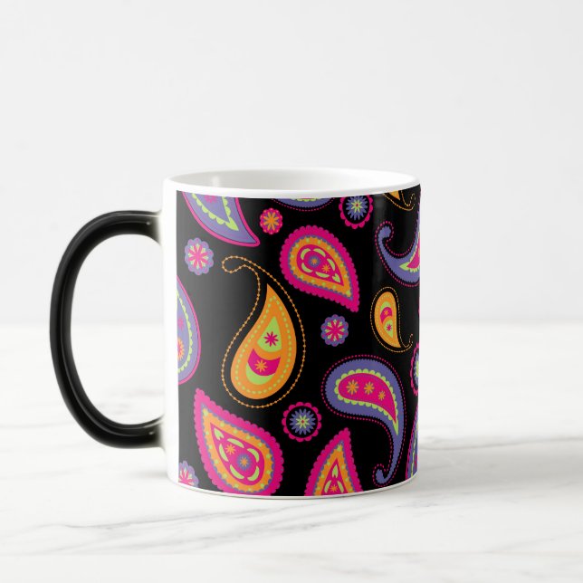 Colourful Paisley Pattern Magic Mug (Left)