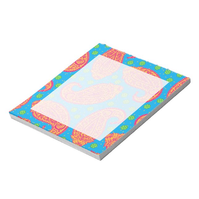 Colourful Paisley Pattern Notepad (Rotated)