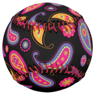Colourful Paisley Pattern Softball