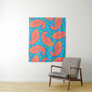 Colourful Paisley Pattern Tapestry