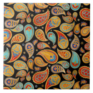 Colourful Paisley Pattern Tile