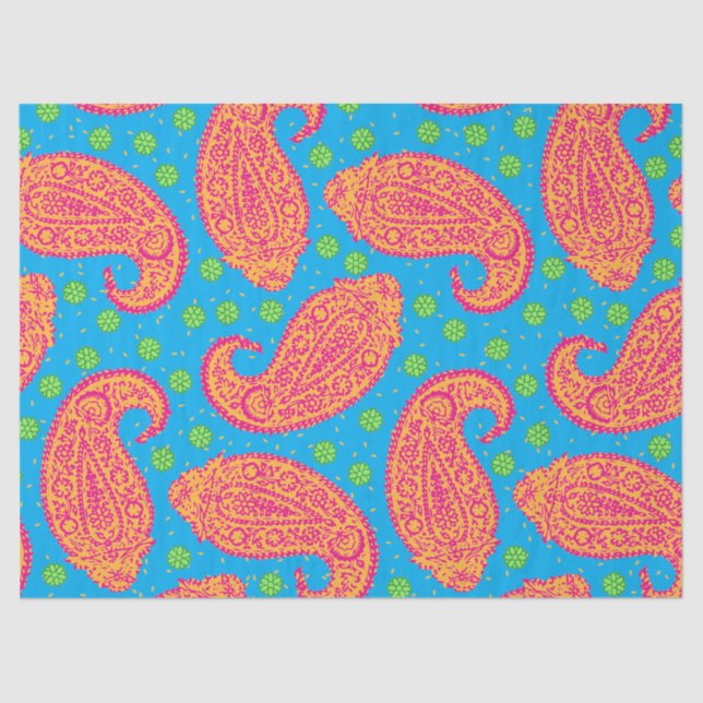 Colourful Paisley Pattern Tissue Paper (Front)