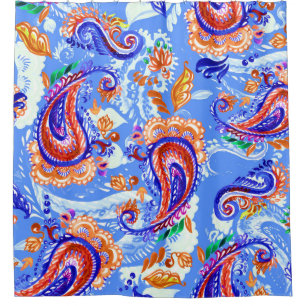 Colourful paisley seamless pattern