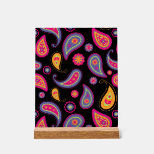 Colourful Paisley seamless Pattern Acrylic Sign