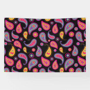Colourful Paisley seamless Pattern Banner