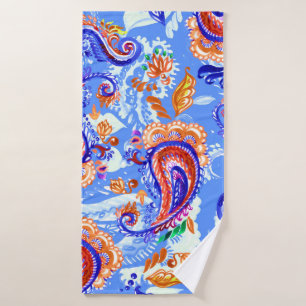 Colourful paisley seamless pattern bath towel