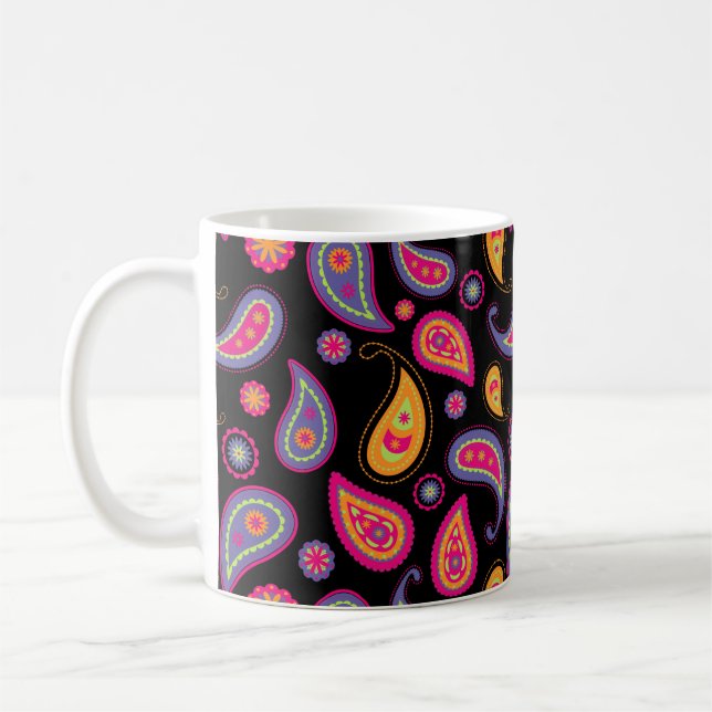 Colourful Paisley seamless Pattern Coffee Mug (Left)