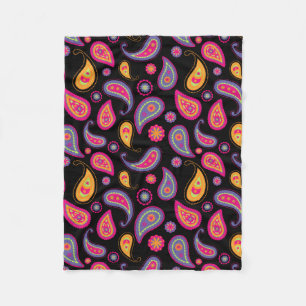 Colourful Paisley seamless Pattern Fleece Blanket