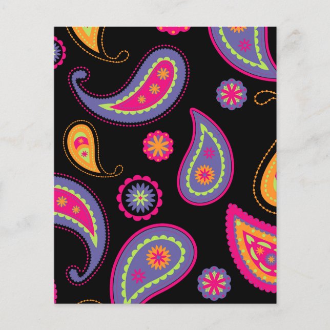 Colourful Paisley seamless Pattern Flyer (Front)