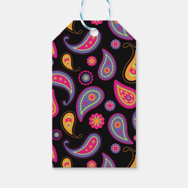 Colourful Paisley seamless Pattern Gift Tags (Front)