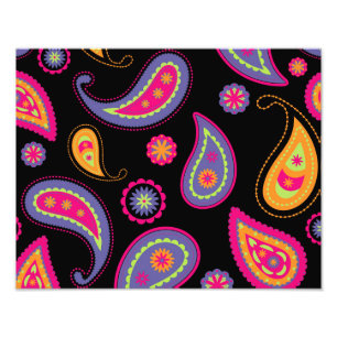 Colourful Paisley seamless Pattern Photo Print