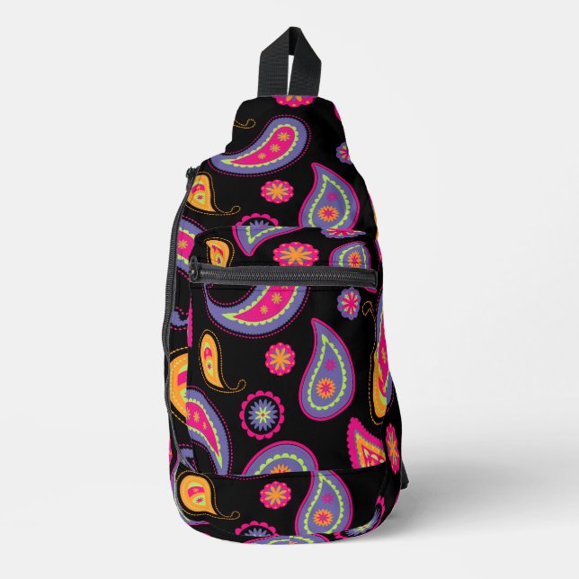 Colourful Paisley seamless Pattern Sling Bag (Front)