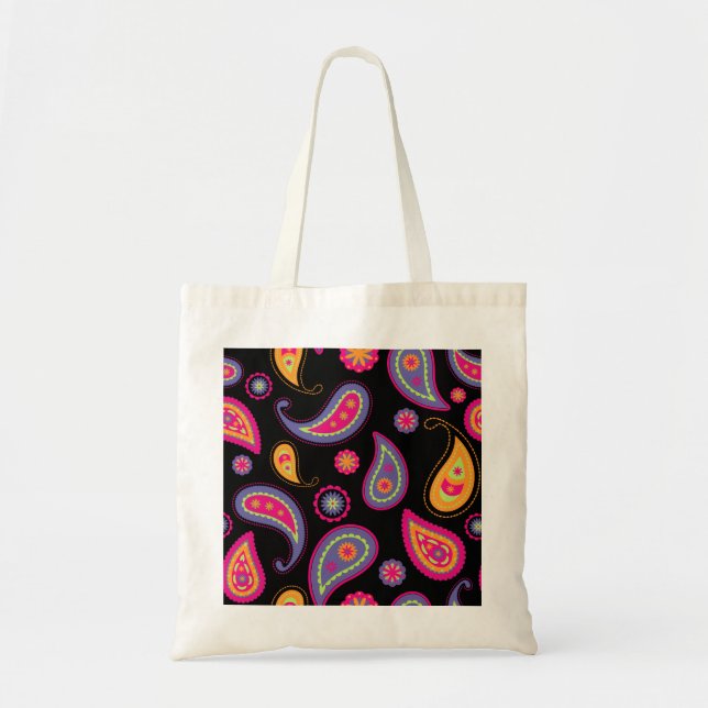 Colourful Paisley seamless Pattern Tote Bag (Front)