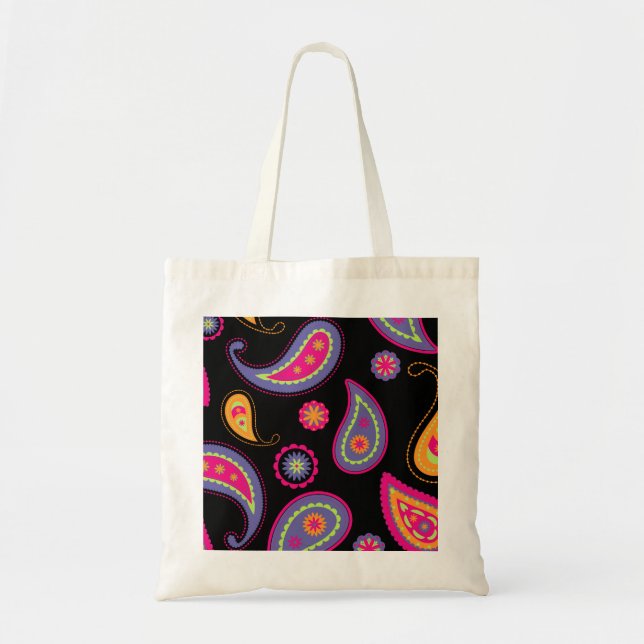 Colourful Paisley seamless Pattern Tote Bag (Front)
