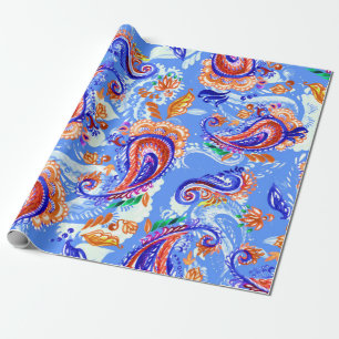 Colourful paisley seamless pattern wrapping paper