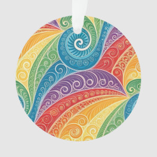 Colourful Paisley Swirl Pattern Ornament