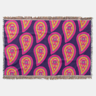 Colourful Paisley Throw Blanket
