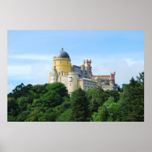 Colourful Palace of Pena landscape view in Sintra Poster