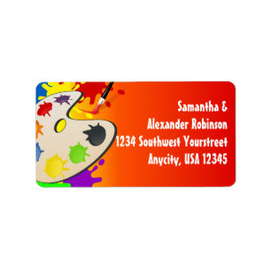 Colourful Palate Art Party Label