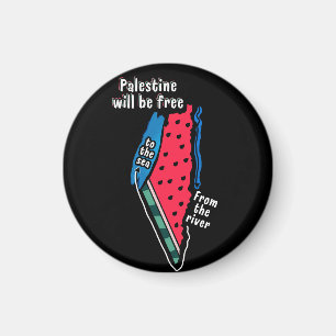colourful palestine watermelon map graphic design magnet