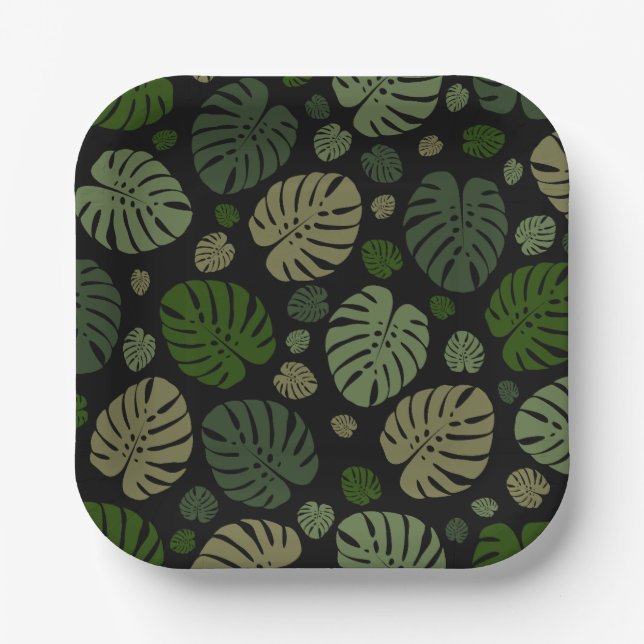 Colourful Palm Leaves Paper Plate (Front)