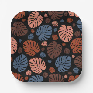 Colourful Palm Leaves Paper Plate