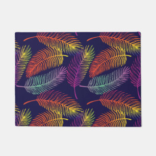 Colourful Palm Leaves Tropical Tree Summer Vibes Doormat