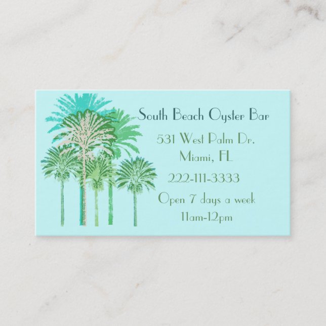 Colourful Palm Trees Business Card (Front)