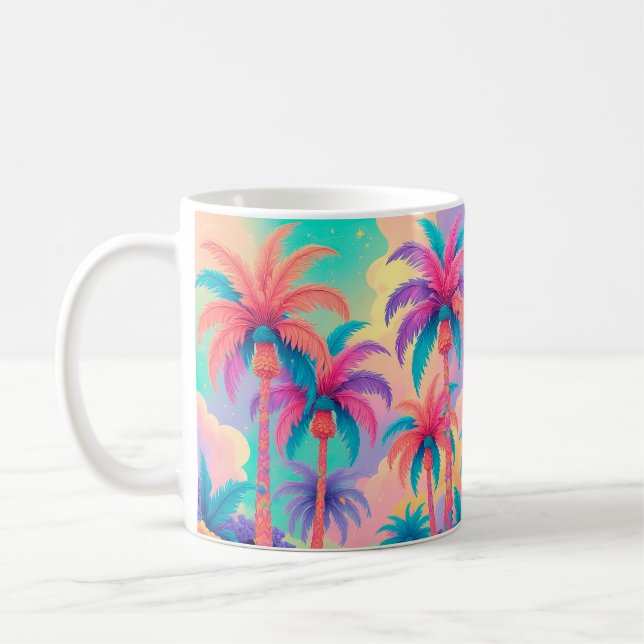 Colourful Palm trees Coffee Mug (Left)