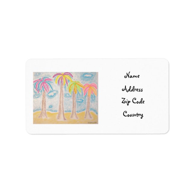Colourful Palms-Address Label (Front)