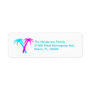Colourful Palms Return Address Label