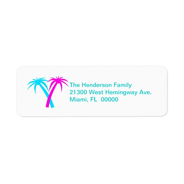 Colourful Palms Return Address Label (Front)