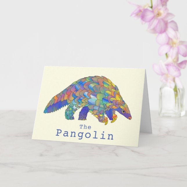 Colourful Pangolin Endangered Animal Art Activism  Card (Orchid)