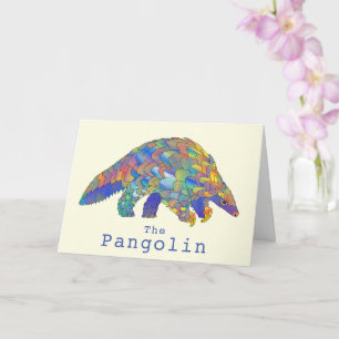 Colourful Pangolin Endangered Animal Art Activism Card