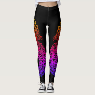 Colourful Pangolin on black leggings