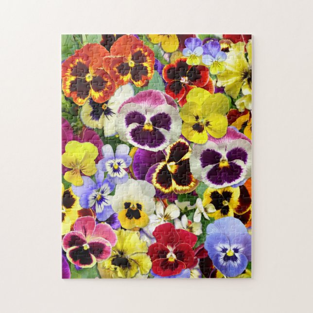 Colourful  Pansies Collage Jigsaw Puzzle (Vertical)