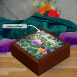 Colourful pansies in a summer country garden gift box<br><div class="desc">Gift box, featuring a captivating photograph of colourful pansies blooming in a sun-kissed summer garden. This gift is not just any ordinary present; it is a visual masterpiece that will transport your loved ones to a country retreat, evoking feelings of romance, serenity, and rustic charm. With its personalized touch (click...</div>
